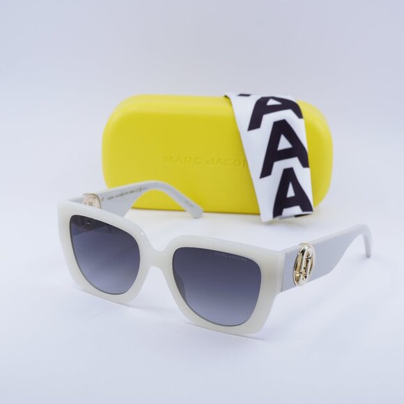 Marc Jacobs MARC 687/S 0SZJ 9O Square Sunglasses - Ivory\Dark Gray Gradient - Picture 1 of 10
